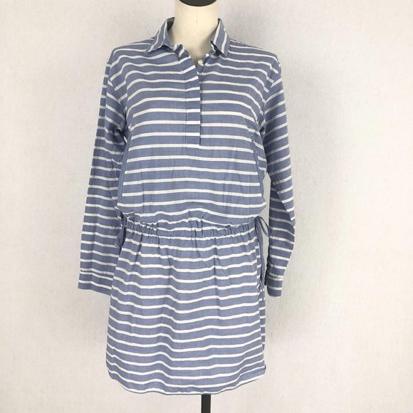 GAP Dresses & Skirts - SOLD Gap Blue White Striped Drawstring Dress Sz S